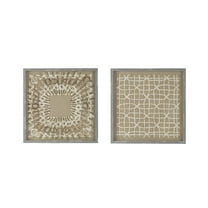 A&B Home Intricate Abstract Shadow Box Wall Decor - Set of 2 - Grey/White/Beige