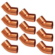 [10-Pack] PROCURU 1/2-Inch Copper 45-Degree Elbow CxC | Professional Grade NSF Lead Free Certified (1/2-inch (0.5"), 10-Pack)