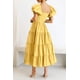 thumbnail image 4 of Vestido PRETTYGARDEN Midi con escote cuadrado y mangas abullonadas amarillo XL, 4 of 8