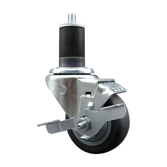 3 Inch Thermoplastic Rubber Swivel 1-5/8 Inch Expanding Stem Caster with Brake