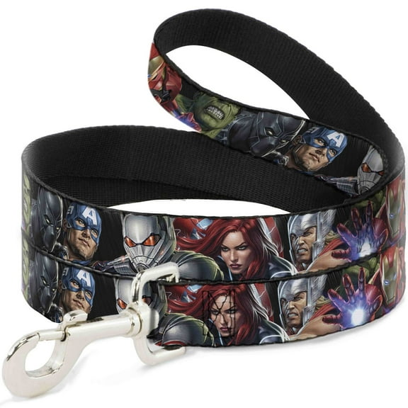 Marvel Comics Pet Leash, Dog Leash, Vivid Avengers Action Poses, 4 Feet Long 0.5 Inch Wide