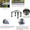 thumbnail image 3 of 10'x12' Hardtop Gazebo, Outdoor Aluminum Hard Top Gazebo with Galvanized Steel Double Roof, Permanent Metal Roof Gazebo with Nettings, Curtains for Deck, Patio (Black), 3 of 6