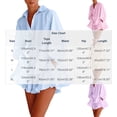 thumbnail image 3 of Purcolt Women 2 Piece Matching Set Dressy Casual Stripes Collared Long Sleeve Button Down Shirts Wide Leg Shorts Loose Fit Work Office Outfits with Ruffled Trim, 3 of 8