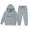 thumbnail image 2 of Stylish Lightweight Hoodie Sweatshirt and Long Pants Set for Girls - Trendy Kids Outfit for Casual Wear or School Days, 2 of 3