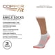 thumbnail image 2 of Calcetines deportivos con ajuste de cobre hasta el tobillo blancos L/XL (3 pares), 2 of 6