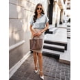 thumbnail image 3 of Zeagoo Womens Satin Blouse Silk Button Down Shirts Short Sleeve Dress Shirts, 3 of 6
