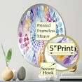 thumbnail image 3 of Designart "Ikat Watercolor Dreams I" Abstract Radial Dot Round Wall Mirror - Oval Printed Decorative Mirror - Multiple Color Options, 3 of 5