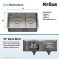 thumbnail image 6 of KRAUS Standart Pro 32" Undermount 60/40 Double Bowl 16 Gauge Stainless Steel Kitchen Sink, 6 of 8