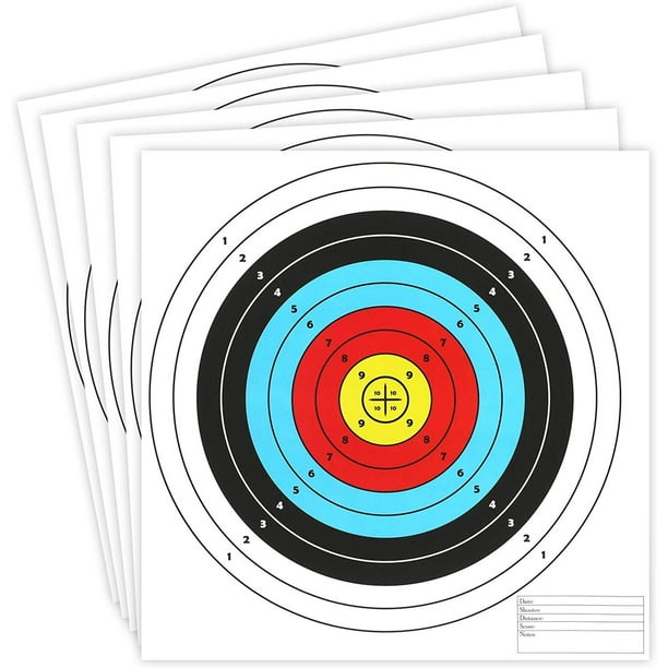 50 Pack Paper Bullseye Shooting Target Practice For Archery Gun Range 10 Ring 17 Walmart Com