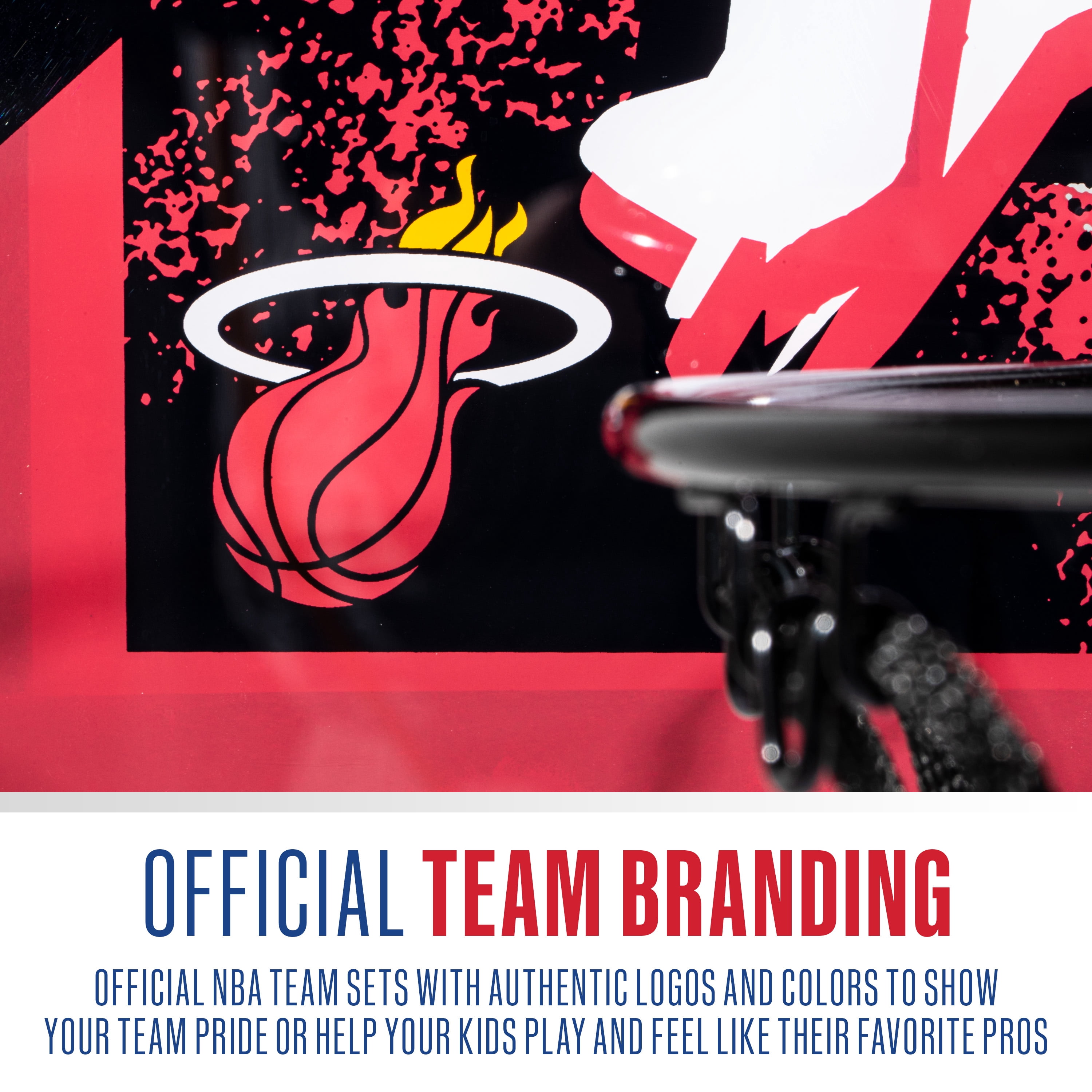 Franklin Sports NBA Miami Heat Over the Door Basketball Hoop - Kids Indoor Basketball Hoop with Mini Basketball - NBA Fan Shop Mini Hoop for Bedroom + Office - Over the Door Mini Hoop Set