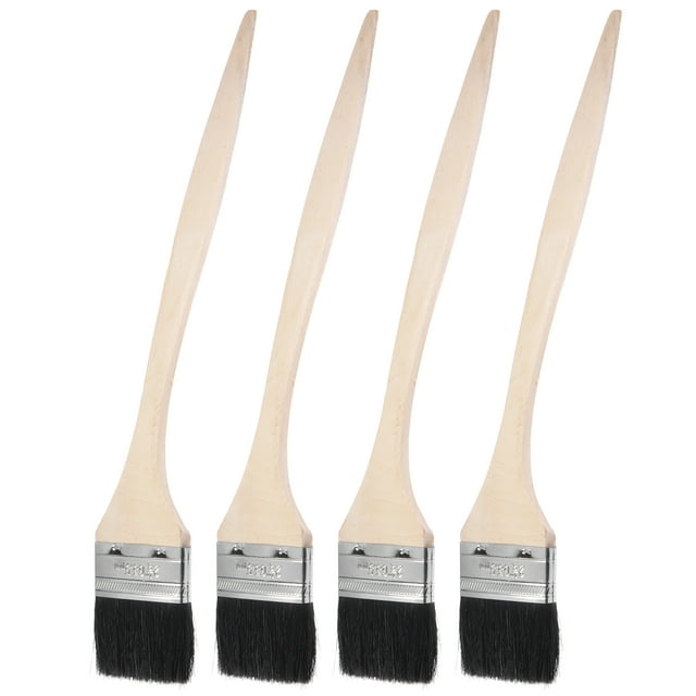 Uxcell Pincel de Radiador Negro Curvado de 17" de Longitud y 2.5" de Ancho con Mango de Madera Largo 4Pack
