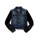thumbnail image 2 of Chaqueta vaquera Aeropostale con brazo de cuero para mujer azul extragrande, 2 of 2