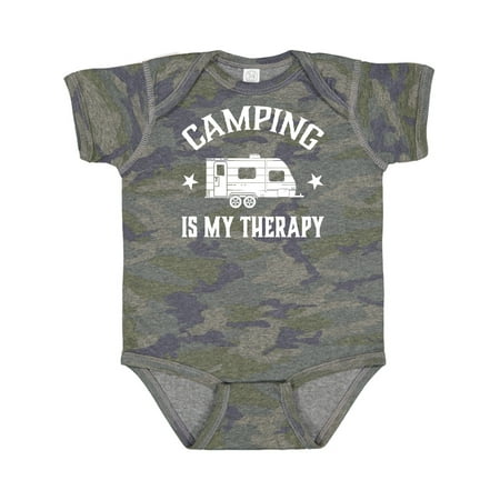 

Inktastic Camping is My Therapy Trailer Gift Baby Boy or Baby Girl Bodysuit