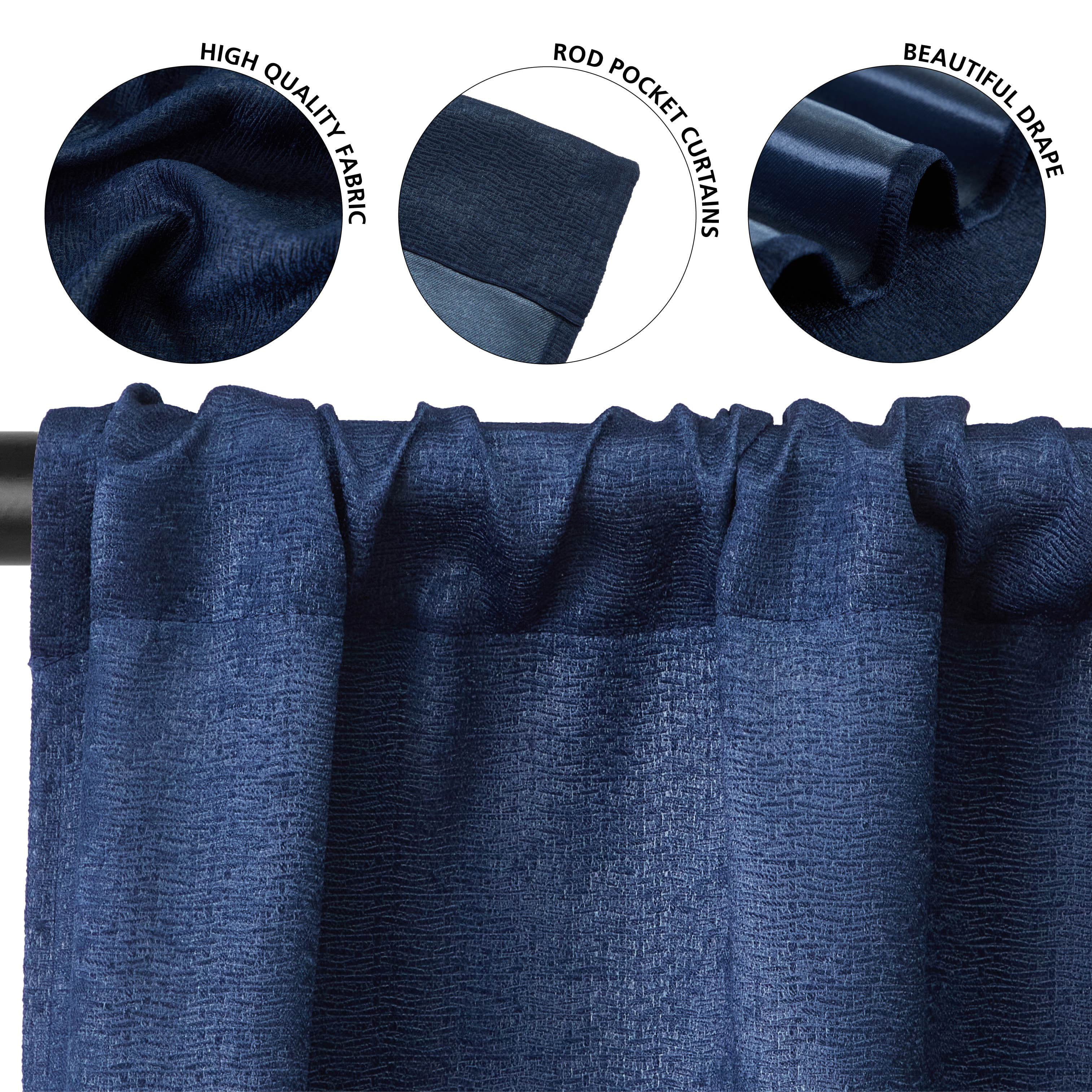 (4 pack) Mainstays 4 of a Kind Blackout Curtain Panels, Set of 4, Blue Cove, 28" W x 63" L