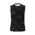 thumbnail image 6 of Lsque Dinosaur Print Men's Cotton Blend Sleeveless Muscle Shirts (S-3XL)- Moisture Wicking, Odor Protection, UPF 30+,X-Large, 6 of 8