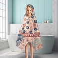 thumbnail image 6 of Multicolor Ethnic Patchwork Pattern Hooded Bath Towel，50"x30" for Ages 3 To 12 Kids, Quick Dry Lightweight Soft Microfiber Hood Beach Towel Cover Up for Kids, 6 of 7