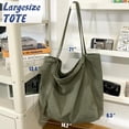 thumbnail image 4 of Large Canvas Tote Bag for Women - Perfect for Work, Travel, and Casual Use. A versatile hobo shoulder bag that can be used as a message bag, tote purse, or handbag., 4 of 6