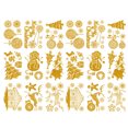 thumbnail image 1 of Juego de 2 pegatinas navideñas silenciosas con aspersiones doradas, pegatinas eléctricas para ventanas, decoraciones navideñas de cristal, pegatinas de pared con polvo dorado, 1 of 5