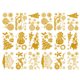 thumbnail image 1 of Juego de 2 pegatinas navideñas silenciosas con aspersiones doradas, pegatinas eléctricas para ventanas, decoraciones navideñas de cristal, pegatinas de pared con polvo dorado, 1 of 5