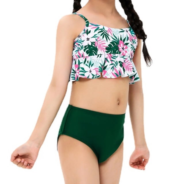 Traje de baño familiar a juego para mamá y yo, bañador con volantes para mujer, bikini para niños y bebés
