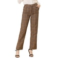 thumbnail image 1 of Pantalones a cuadros casuales Allegra K para mujer marrón XS, 1 of 5