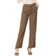 thumbnail image 1 of INSPIRE CHIC Pantalones a cuadros casuales para mujer, bolsillos, pierna recta, trabajo, oficina, pantalones marrón L, 1 of 5