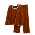 thumbnail image 2 of FDGIU Cozy Fleece Pajamas Set for Women‌, Loose Fit Winter Warm Sleepwear, Long Sleeve Winter Homewear Top & Pants, 2 of 6