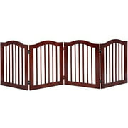 Giantex 4 Panel Wood Dog Gate Pet Fence Barrier Folding Freestanding Doorway Fence Doggie Puppy Fencing Enclosure System Indoor Safety Gate for Dogs (24'')