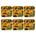 thumbnail image 2 of Bingfone Vintage Sunflowers 7 Leather Drinks Coasters With Set Of 6,Suitable For Home Kitchen,Coffee Cup Coasters Home Gift, 2 of 9