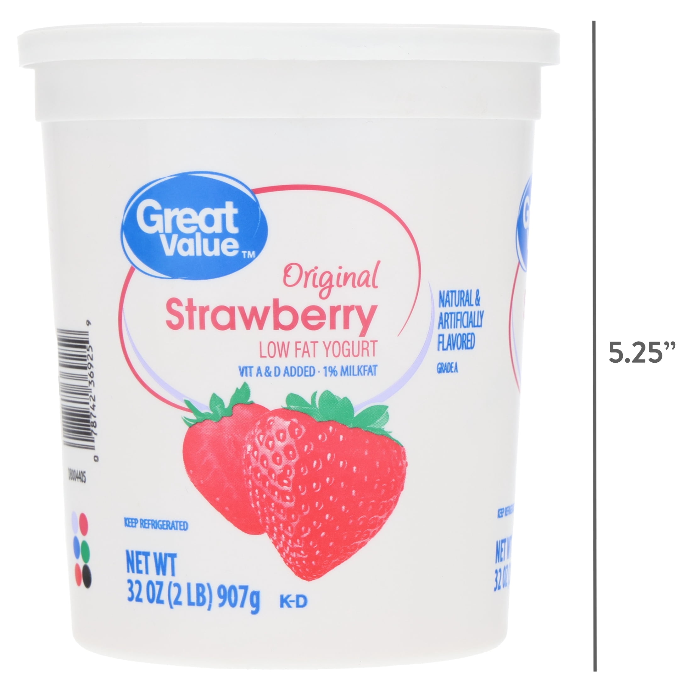 Great Value Original Strawberry Low-fat Yogurt, 32 oz