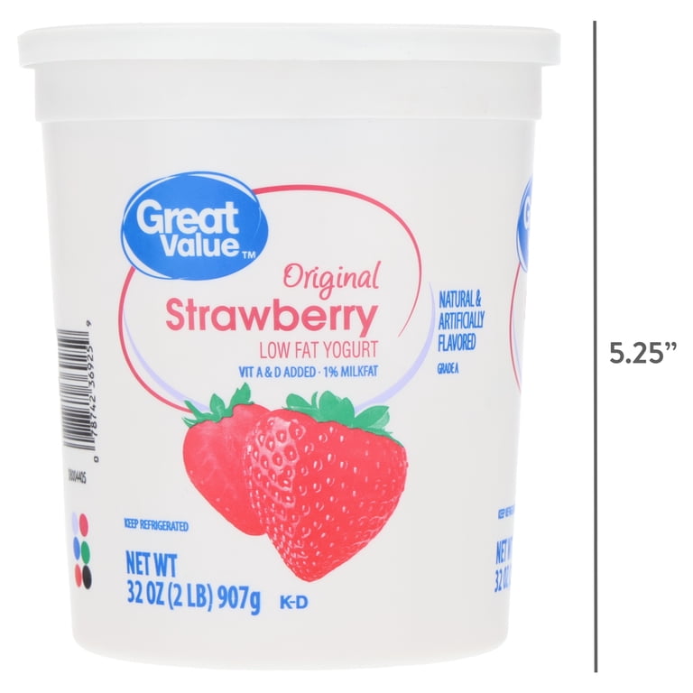Great Value Strawberry Lowfat Yogurt 32 oz with Vitamin D