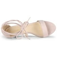 thumbnail image 4 of BLISSFUL STEP Women's Open Toe Kitten Heel Lace Up Sandals, 4 of 7