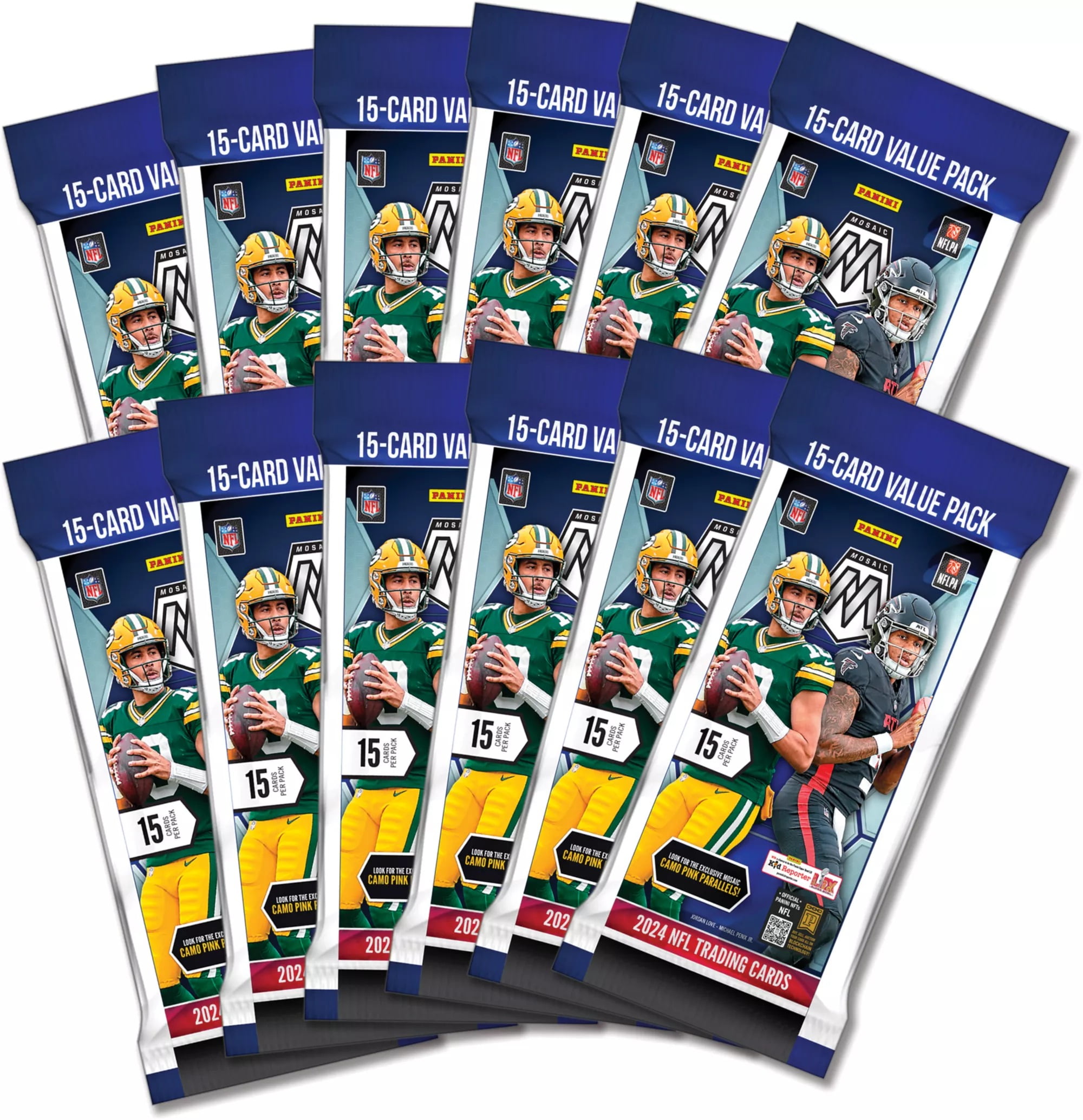 2024 Panini Mosaic Football Factory Sealed Cello Fat Pack Value Box