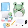 thumbnail image 1 of Kit de Crochet CrochetBox Rana para Principiantes con Hilo y Video Tutorial, 1 of 7