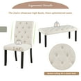 thumbnail image 5 of Euroco 6-Piece Dining Table Set for 6,Farmhouse Dining Table Set with 4 Upholstered Chairs, Bench and Wood Table,Kitchen Table Set for Dining Room,Living Room,Espresso, 5 of 8