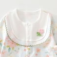 thumbnail image 7 of UYYX Baby Clothes For Girls Baby Girls Floral Collar Sleeve Romper Full Snap Crotch Thin Knit Long Sleeve Spring Picnic Outfit(12-18 Months,Blue), 7 of 7