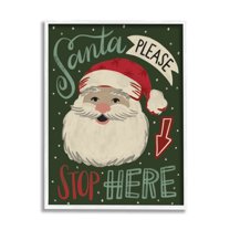 Jovial Santa Claus Polka Dot Pattern Calligraphy Sign Holiday Graphic Art Framed Art Print Wall Art