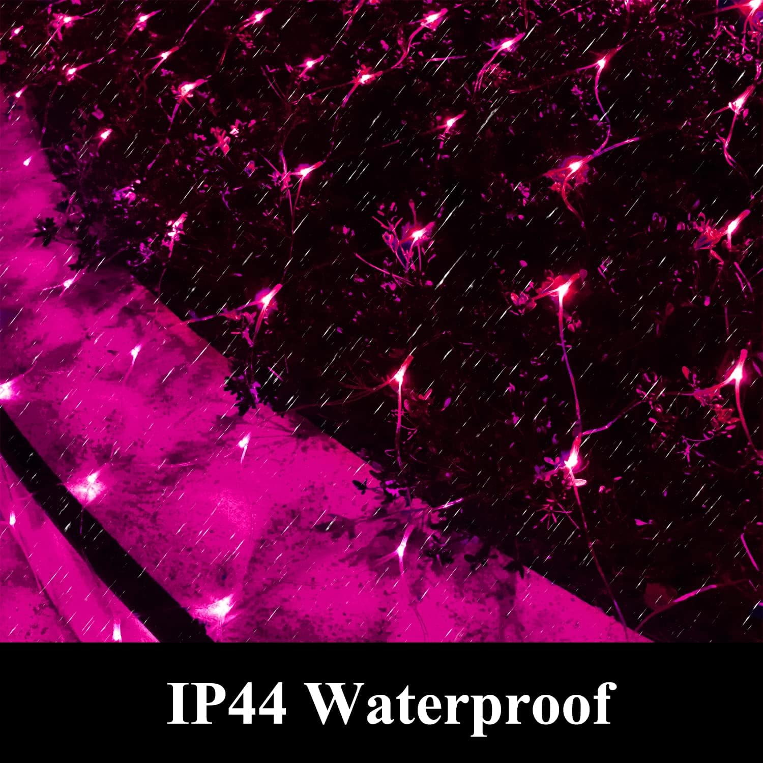 200LED Halloween Pink Net Lights, Outdoor Halloween Net String Lights Mesh Lights Garden Lights, 9.8ft x 6.6ft Fairy String Decorative Lights 8 Modes for Halloween Party Garden Decorations