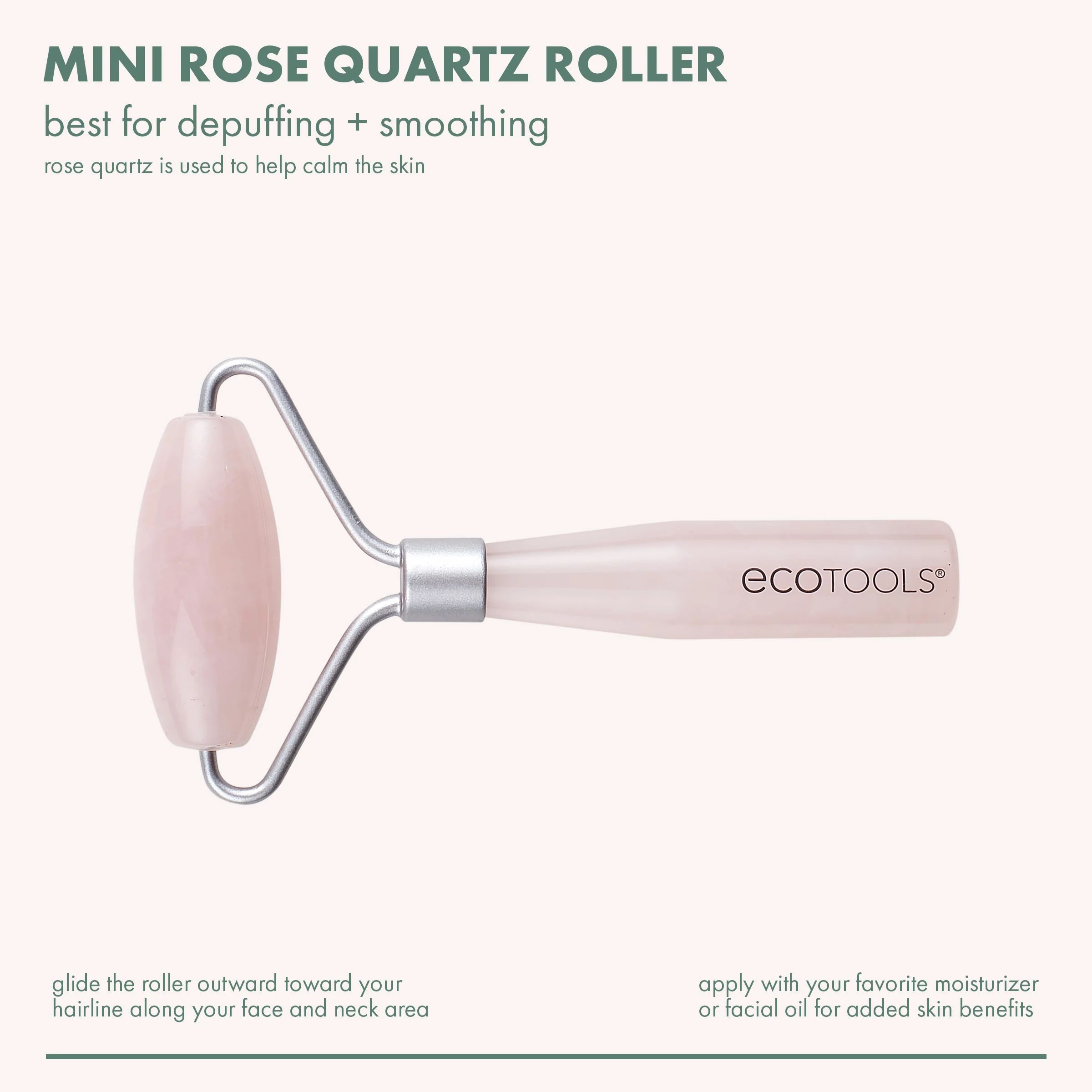 EcoTools Mini Rose Quartz Facial Roller and Massage Roller, Skincare and Sculpting Tool,1 Count - image 3 of 9