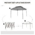 thumbnail image 3 of Outsunny 11' x 11' Pop Up Canopy, Outdoor Patio Gazebo Shelter with Removable Zipper Netting, Instant Event Tent w/ 114 Square Feet of Shade and Carry Bag for Backyard, Garden, Light Gray, 3 of 9