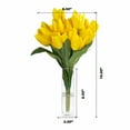 thumbnail image 4 of Enova Home 18 Heads Artificial Silk Tulips Faux Flowers Arrangement in Glass Vase with Acrylic Water for Home Office Decoration (Yellow), 4 of 4