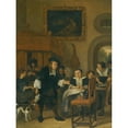 thumbnail image 2 of Jan Steen 15x18 Gold Ornate Wood Frame and Double Matted Museum Art Print Titled - A Gentleman Offering a Lady a Glass of Wine with a Couple Making Music and Other Townsfolk in an Interior, 2 of 4