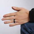 thumbnail image 7 of 8mm Black Matte Tungsten Carbide Band Men's Gold Polished Wedding Ring Size 8-12, 7 of 7
