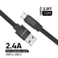 thumbnail image 4 of Ampker USB Cable for TCL 30 Z - 2.4A Fast Charging (Heavy Duty Nylon Braided) USB-C to USB-A Cable - 3.3 Feet - Black, 4 of 8