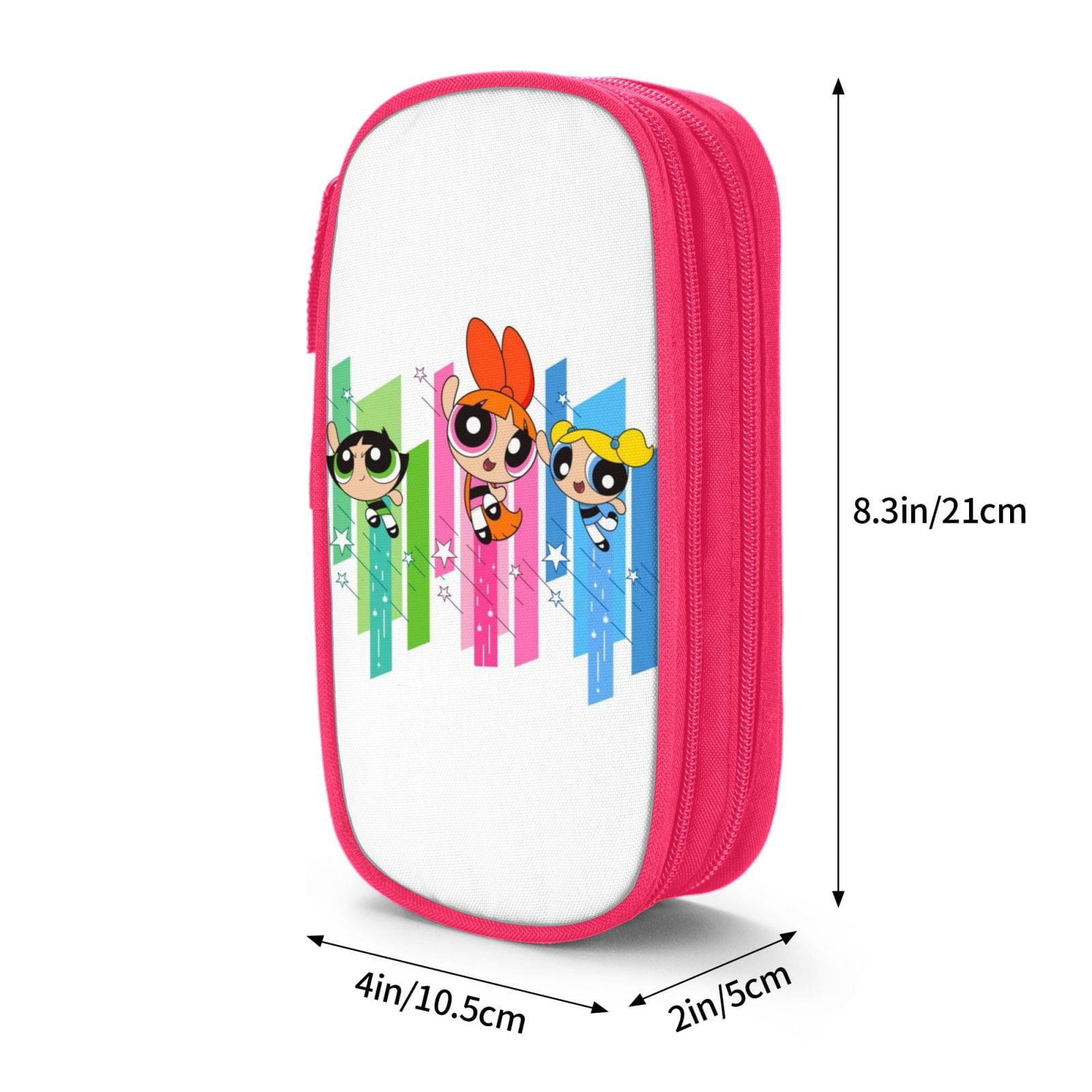 The Powerpuff Gi-rls Pencil Case Large Capacity Pencil Pouch Penbag Office Stationery Organizer Travel Makeup Bag Pink