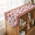 thumbnail image 4 of Red Floral Table Runner Linen Burlap Table Runner 120 Inches Long Vintage Flowers Botanical Farmhouse Greek Key Dresser Scarves for Kitchen Island Coffee Dining Room Party Holiday Decor 13"x120", 4 of 8