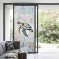 thumbnail image 2 of Non-Adhesive Static Cling Window Tint, Sea Turtle Coastal Window Privacy Film Frosted, Summer Coral Ocean Gray Blue Wooden Insulated Windows Frosted Films for Living room, 35.4 x 78.7 Inches, 2 of 9