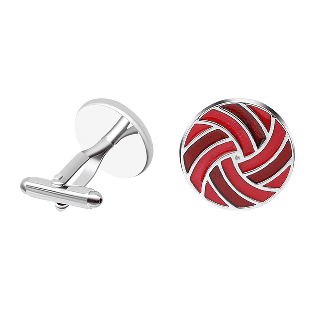 Gemelos genéricos rojos y plateados en espiral de cobre para hombre
