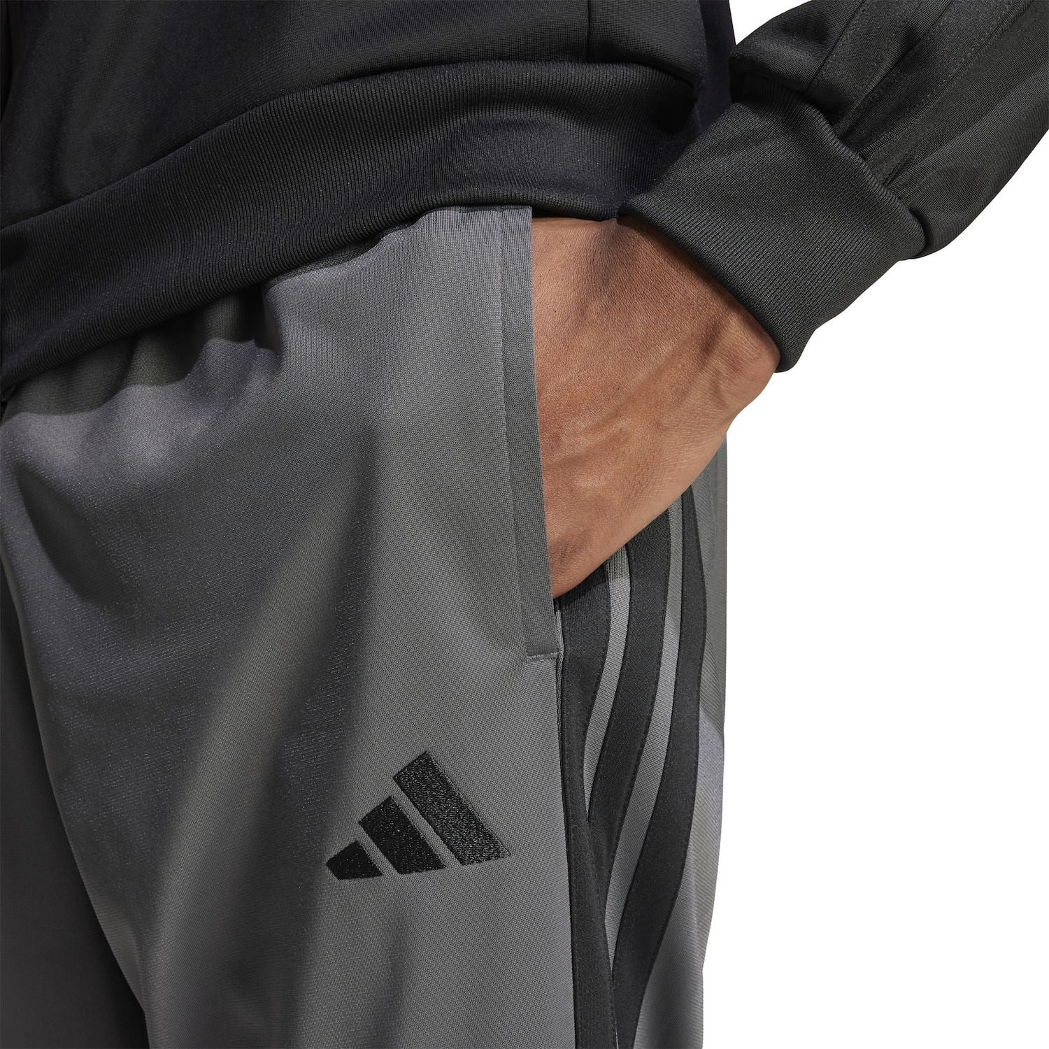 Men's adidas 3-Stripes Tricot Jogger Track Pants Color: Black Black Size: XL