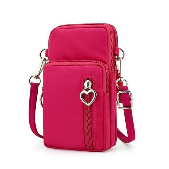 Nvzi-a women's crossbody mobile phone wallet cuff bag (rose red)